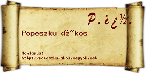 Popeszku Ákos névjegykártya